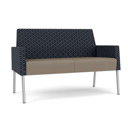 Lesro Mystic Lounge Reception Loveseat, Silver, RS Night Sky Back, MD Farro Seat, RS Night Sky Arm Panels ML1501